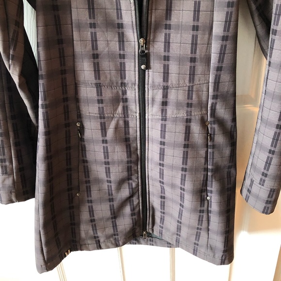 Vintage 90's Vuarnet Grey Check Plaid Print Zip Up Trench Ski Jacket - Picture 5 of 11